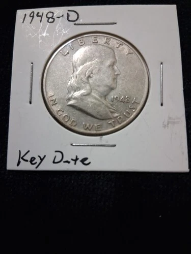1948-D Franklin Half Dollar - Better Date!! Very Good - 90% Silver