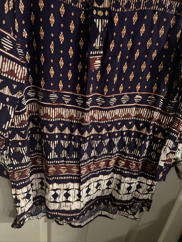 TABLE EIGHT COLLARED TRIBAL PRINT LONG SLEEVE KNEE LENGTH VISCOSE DRESS SIZE 12 - Picture 3 of 16