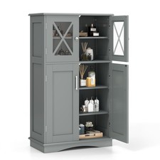 Bathroom Storage Cabinet Linen Storage Cabinet-Grey