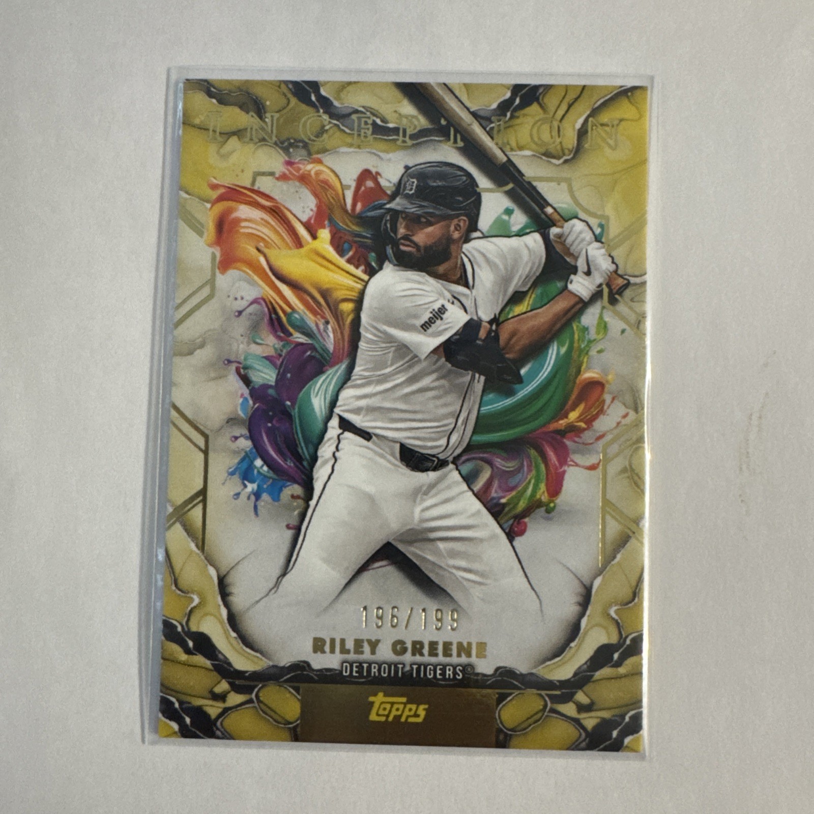 2025 Topps Inception Riley Greene #2 Detroit Tigers Yellow Parallel /199