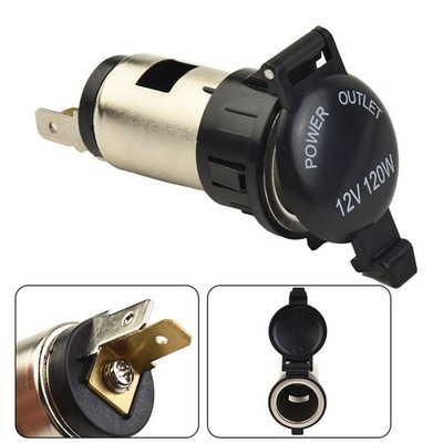 Cigarette lighter socket plug 12V car motor vehicle motorcycle 10A 120W Black-