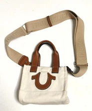 True Religion Women's Mini Tote Bag Travel Shoulder Purse Adjustable Strap
