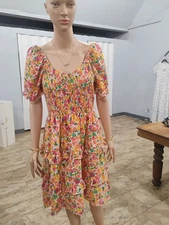 NEW   Mini Dress Floral Off Shoulder Womens size L large