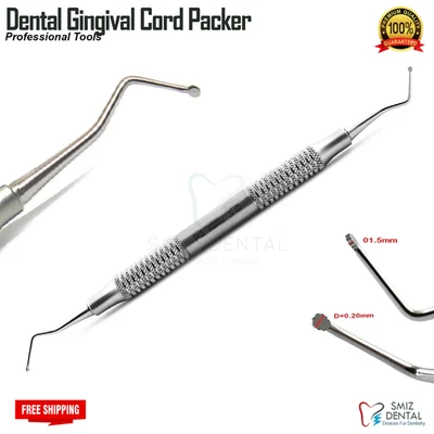 SMIZDENTAL Dental Cord Packer Gingival Retraction Serrated Tools Gum Dentist CE