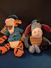 Disney Store Bean Bag Plush Baseball Tigger Eeyore with Tags Catcher Set of 2