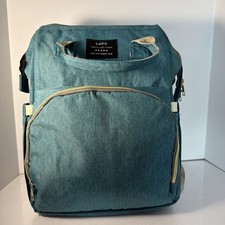 LAND Mommy Baby Bag Green Diaper Backpack with Multiple Compartments 15x16