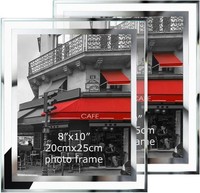 Bilderrahmen 20X25 Cm 2Er Set Glas Silber Fotorahmen FüR Fotos Geschenk Anlass