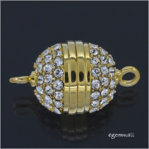 Vergoldete Sterling Silber Snap On Ohrstecker Verschluss aus Swarovski Kristall 51997 - Bild 1 von 2