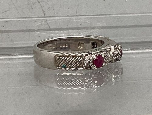 Judith Ripka Sterling Silver Ruby & CZ Ring - Size 8 - Picture 3 of 5