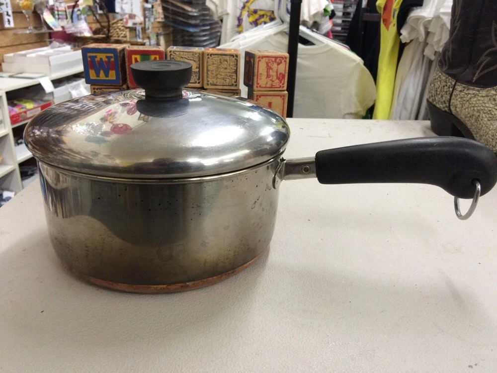 Vintage Revere Ware 1801 2 qt copper bottom sauce pan NICE