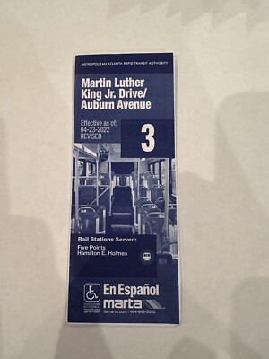 Marta Buslinie 3 Karte - Martin Luther King Jr. Drive / Auburn Avenue Fahrplan