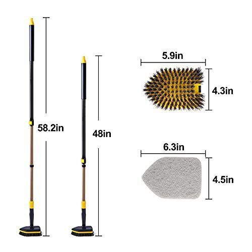 Yocada Tub Tile Scrubber Brush 2 En 1 Brosse De Nettoyage