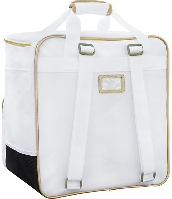 Sac à Chaussures De Ski BRUBAKER Super Saint-Moritz – Blanc/doré, 44x41x24 Cm, Avec Bretelles De Dos Et Compartiment Casque
