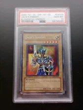 Yugioh 2005 Jack's Knight PSA 10. 1st Edition. Elemental Energy 