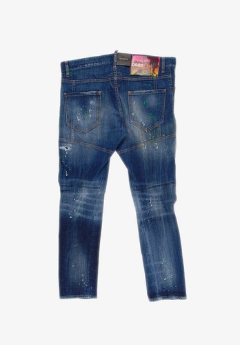 Original New Dsquared2 Tidy Biker Jean Men Denim Jeans Blue 50(W34-36) H2117 - Picture 4 of 8