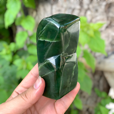 510g Top Quality Green Nephrite Jade Free Form, Nephrite Jade, Nephrite