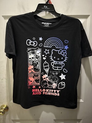 New!Hello Kitty And Friends Black Multi Short Sleeve