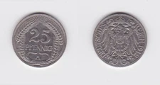 25 Pfennig Nickel Coin German Reich 1912 A (122907)