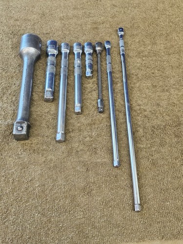 8 Proto Ratchet Extension Knurled Flex 1/4" 3/8 1/2 3/4 Drive 14 10 8 6 5" Set