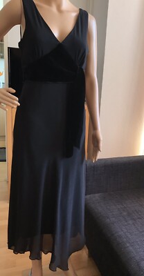 Schwarzes Kleid Maxi Midi Party Coctailkleid von Vivien Caron Gr.36/38