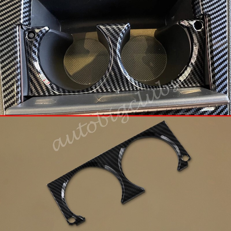 For Toyota Sienna 2021-2023 Carbon Fiber Front Water Cup Cover Trim Accessories