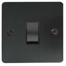G&H Flat Plate Black Bronze FBBB Light Switches, Plug Sockets, Dimmers, Toggles