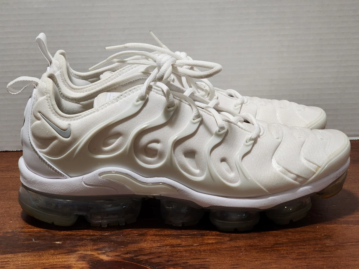 Nike Air VaporMax Plus Triple White Platinum 924453 100 Mens Size 11.5 EXCELLENT