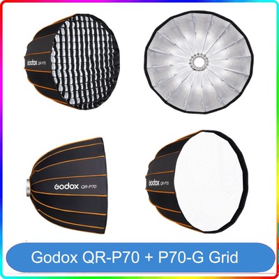 Godox QR-P70 Parabolic Deep Softbox mit Gitter für Studio Bowens Blitzlicht