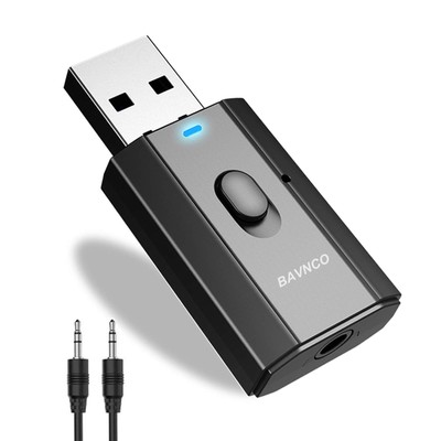 Mini Stereo Transmitter Receiver Wireless 3.5mm Aux Jack Adapter Hands-Free Kit