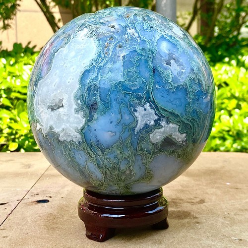 10.74LB Natural Water Grass Agate Ball Quartz Crystal Ball Healing - 第 8/13 張圖片