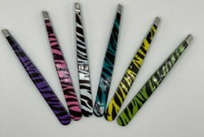Tweez Pro 6 Pack Slant Tweezers - Precision Stainless Steel Slant Tip Tweezers