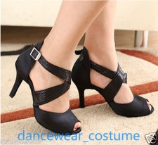Women Waltz Party Ballroom Latin Tango Salsa Dance Shoes Heels Sandals US5-9 2Co
