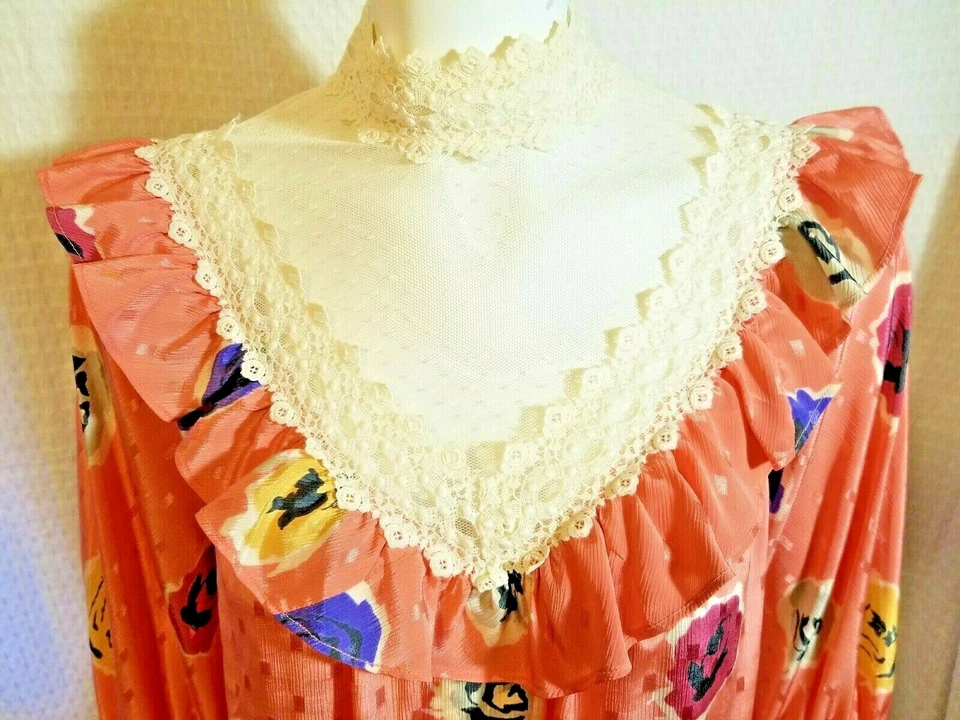 Винтажный Fumi's оригиналы Гонолулу гавайский Gunne саксофон стиль платье с кружевом S/M - Изображение 3 из 4