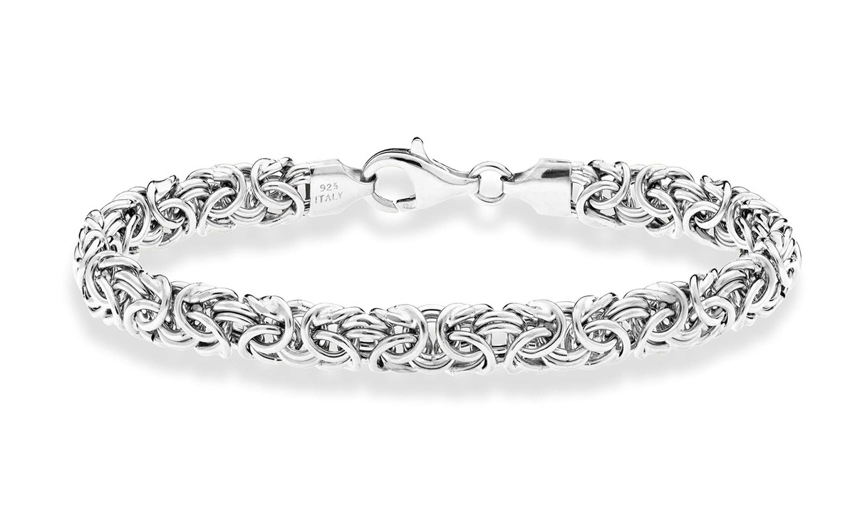 Miabella Italian 925 Sterling Silver Byzantine Bracelet for Women Miabella Italian 925 Sterling Silver Byzantine Bracelet for Women