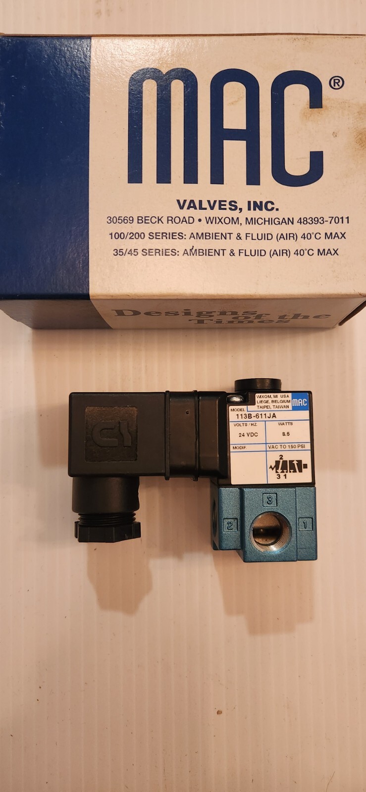 MAC VALVES, INC. 113B-611JA  SOLENOID VALVE 