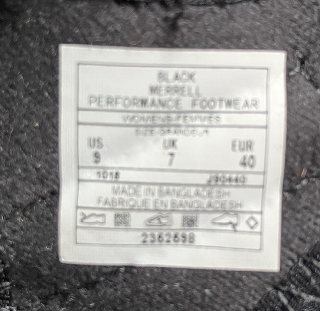 Sandali da donna neri Merrell taglia 9 EU 40 cinturini regolabili in perfette condizioni!