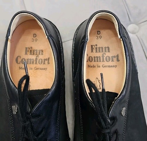 Finn Comfort schwarz Leder Wildleder Orthese Schnürschuhe flach Herrenschuhe 39 6 $ 455 neu - Bild 5 von 14