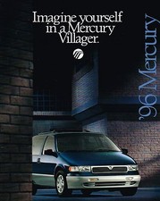 Folleto/catálogo Big 1996 Mercury Villager con carta de colores: NAUTICA, GS, LS