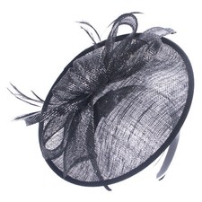 Womens Black 100 Sinamay Fascinator 1920s Vintage Style Elegant Headpiece T526