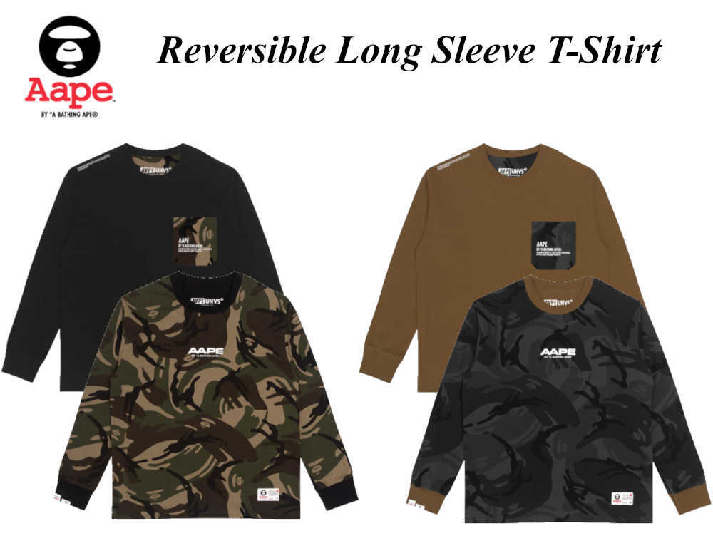 AAPE By A BATHING APE Men's Reversible Long Sleeve T-Shirt AAPLTM1231XXJ Japan