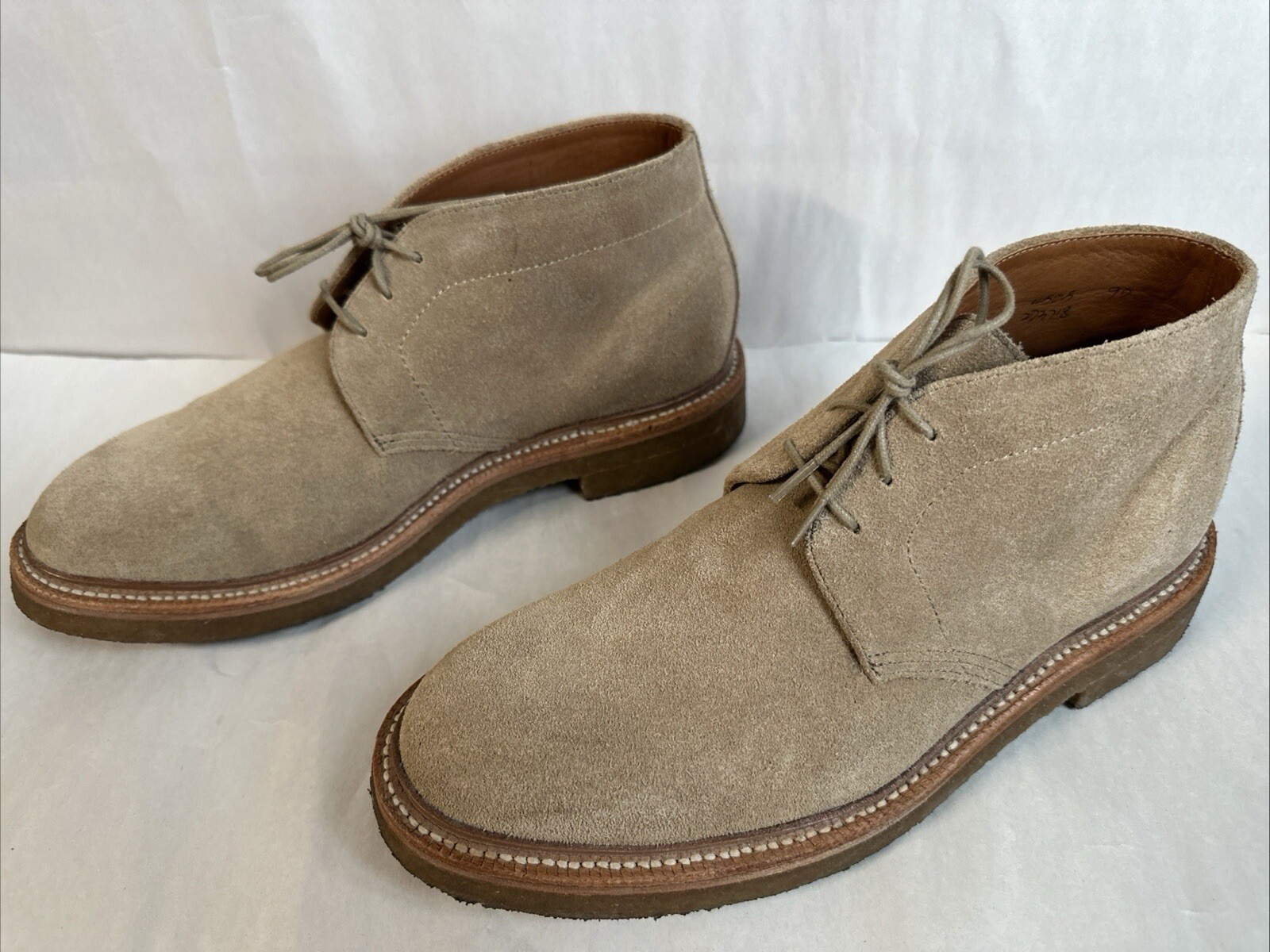 SAOLA Scarpe Grant Stone da uomo taglia 9D Desert Tan pelle scamosciata suola crepe 3 occhielli