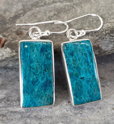 925 Silver APATITE Cabochon Earrings E403~Silverwave*uk Jewellery