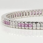 Tennis Bracelet Natural Diamonds and Natural Pink Sapphire 18k  White Gold — photo 4