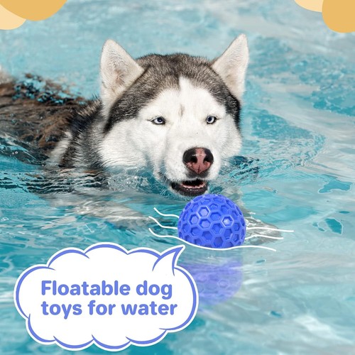 Squeaky Dog Ball, Relieves Anxiety, Cleans Teeth, Interactive Chew Toy - Picture 8 of 8