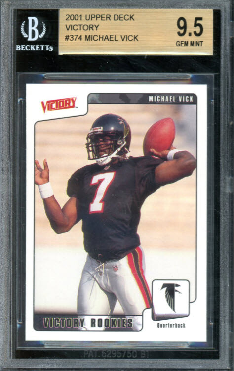 Michael Vick 2001 Upper Deck Victory Rookie Football Card #374-Gem