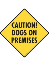 Caution Dogs on Premises Exterior Rustproof Aluminum Dog Sign or Vinyl Sticker