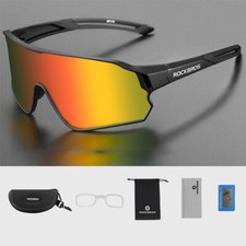 ROCKBROS Polarized Sunglasses Durable Outdoor Cycling Glasses for Exercise Black