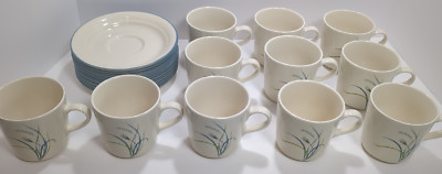 11 Corelle Coordinates Coastal Breeze Coffee Mugs / Tea Cups & 13 Saucers 6''