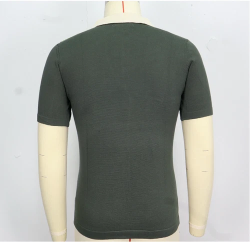 Men's Youth Fashion Multicolor Striped Turn Down Collar Casual T Shirt Tee 0545 - Foto 7 di 12