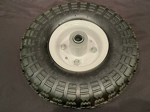 Juego de 4 neumáticos neumáticos de 10" en ruedas de buje blancas para carro de mano camioneta Dolly - Imagen 5 de 6